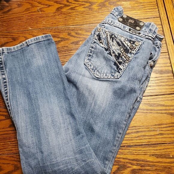 Miss Me easy boot blingy Jeans size 26x31 - Picture 1 of 5